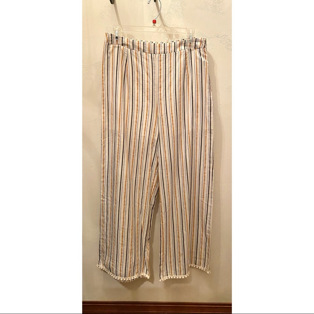Stripped cotton flowy pants